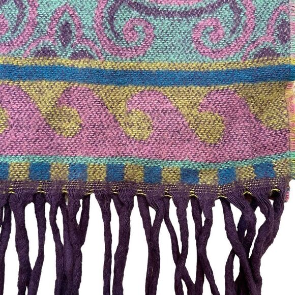 Ladies Strawbridge Clothier Brand Western Style Print Fringe‎ Scarf - Picture 2 of 9